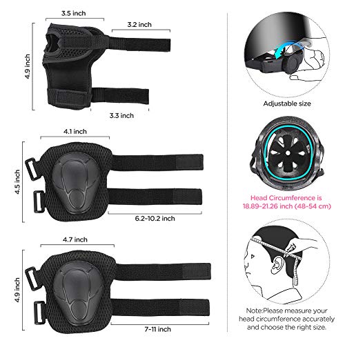 Image of DaCool Kids Protective Gear Set Helmet Knee Pads Elbow Pads Wrist Guards 7 in 1 Set with Adjustable Strap for 3~8yrs Boys Girls Toddler Children Rollerblading Skating Skateboard Cycling Outdoor Sports