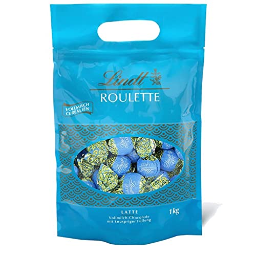 Lindt Schokolade ROULETTE Kugeln Vollmilch-Cerealien | 1 kg | Ca. 80 Kugeln Vollmilch-Schokolade mit knuspriger…
