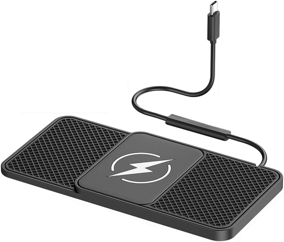 Wireless Car Charger for Tesla Model 3 Model Y Model S Model X, Type-C/USB Fast Charger Charging Pad Without Cables Non-Slip, A 30 cm Cable Type-C Plug
