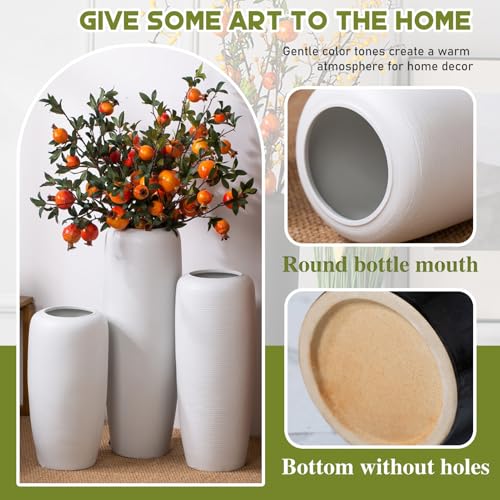 Jarrón alto de pie para sala de estar con arreglo de flores secas, perfecto para mejorar la estética interior y el estilo