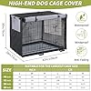Dog Crate Cover 42 Inch 1200D Built-in Anti-freezing Felt for Pet and Large Dogs Winter Outdoors Anti-freeze Protection Dog Cages Covers for 42 Inch Metal Wire Dog Cage - Only cover (Black)