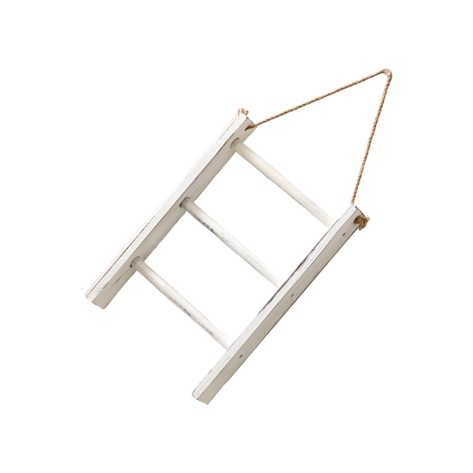 Beimus Sturdy Wood Bathroom Display Ladder for Towels Home Decoration and Vertical Storage Bathroom Ladder Shelf