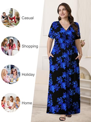 Image of PEVRL Plus Size Summer Maxi Dress for Curvy Women with Pockets 1X-5X