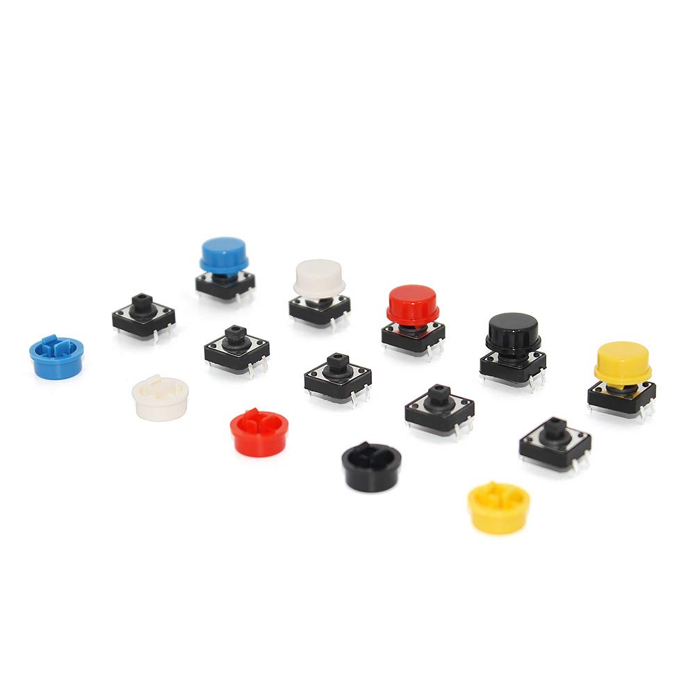 WOWOONE 25pcs 12x12x7.3 mm Tact Tactile Push Button Switch, 4 Pin