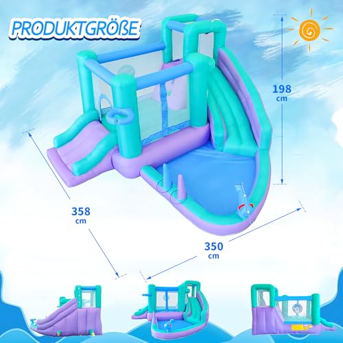 Tobogán acuático inflable con soplador para evitar el aburrimiento veraniego 2