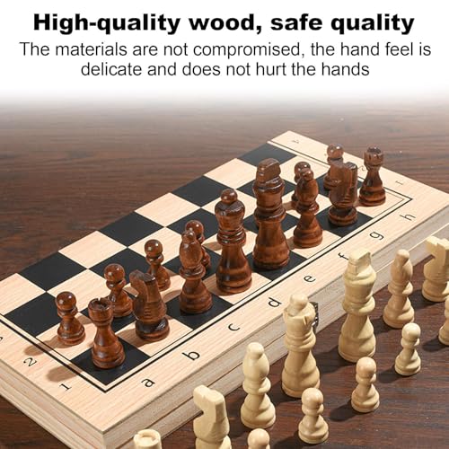 Jeu d'échecs en bois pliant 3 en 1 jeu de société portable