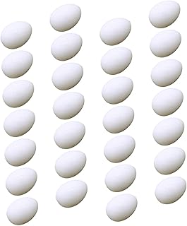MERRYHAPY 28Pcs Plastic Fake Pigeon Eggs for Incubation Hatching Induced Simulation Eggs for Pigeons Breeding Supplies for Racing Pigeons and Nest Training