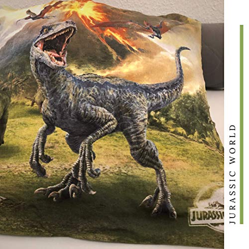 Dino Jurassic Jungen-Bettwäsche · 1 x Kissenbezug 80x80 + 1 x Bettbezug 135x200 cm · Jurassic World Dinosaurier · 100% Baumwolle · Kinderbettwäsche - Image 5
