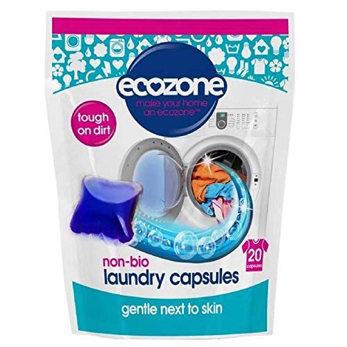 Non Bio Laundry Capsules, Highly Concentrated Washing Detergent Pods, Effective Cleaning for Clothing & Fabrics, Gentle Natural Eco Friendly Vegan Formula (20 Tabs)
