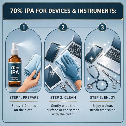 Image of 70% IPA | Screen & Multi-Surface Cleaner Spray | Disinfectant Liquid for Surface, Equipment | Fragrance Free | 100ml (Pack of 2)