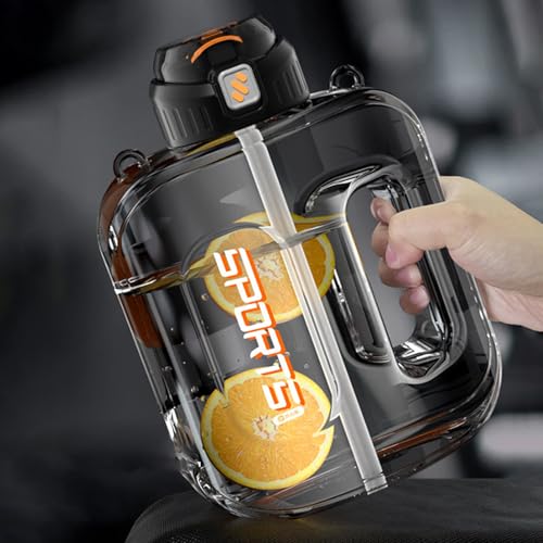 Bouteille d'eau légère de 1500 ml incassable avec poignée ergonomique