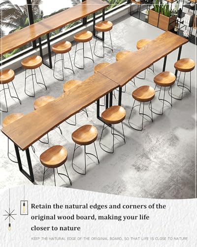 Table de bar rectangulaire en bois pour cuisine et bistro - 8