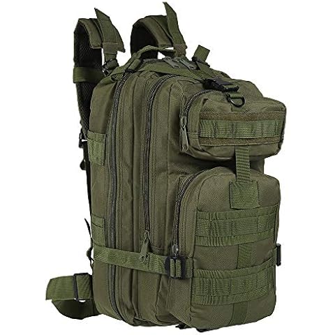 GORWOCO8 30L Tactical Backpack Military Army Assault Rucksack with Molle Large Capacity Survival Daypack for Men/Women for Outdoor Sports Hiking Camping Fishing Mountaineering Trekking Travel(Green) Cover