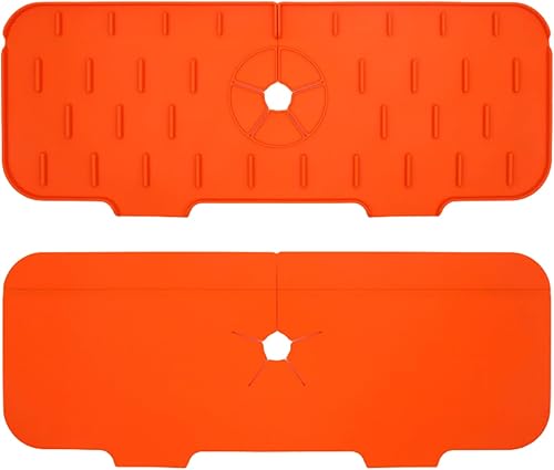 Protector contra salpicaduras para fregadero de cocina (naranja)