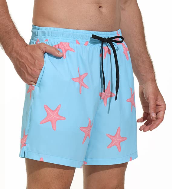 VAYAGER Men's Swim Trunks with Compression Liner - Quick Dry Bathing Suit 5 inch Inseam Swim Shorts for Beach2