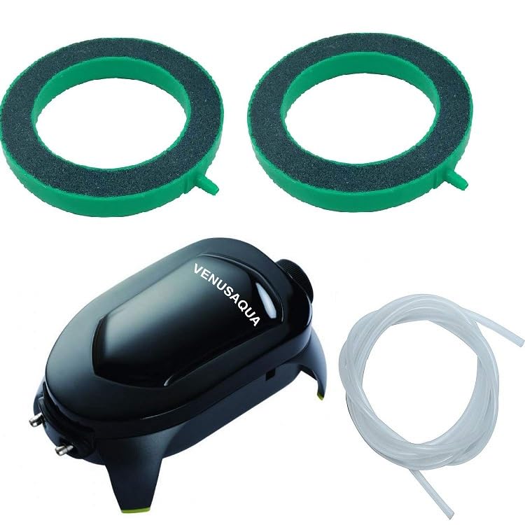 Venus Aqua Aquarium Air Pump Accessory Bubble Size Air Bubble Aerator Diffuser Oxygen Bubble for Fish Tank Aquarium (2 Air Diffuser, Air Pump & Pipe) (B07NJ1W41K) Amazon Price History, Amazon Price Tracker