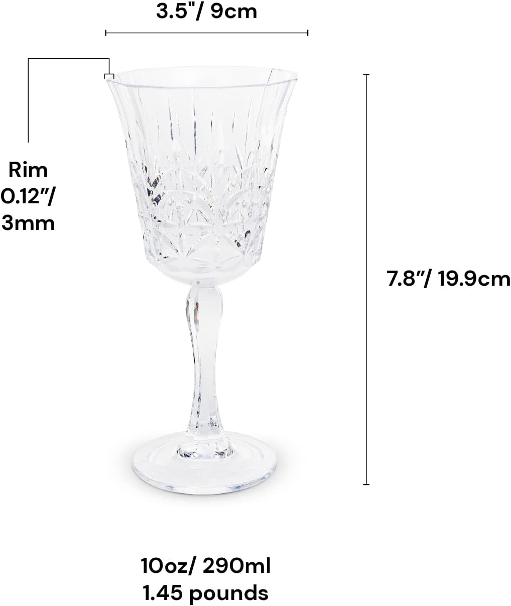 BELLAFORTE Shatterproof Tritan Wine Glass, Set of 4, 10oz - Myrtle Beach Plastic Wine Glasses - Unbreakable Wine Goblets for Indoor and Outdoor Use - BPA Free - Dishwasher Safe - Clear - Image 7