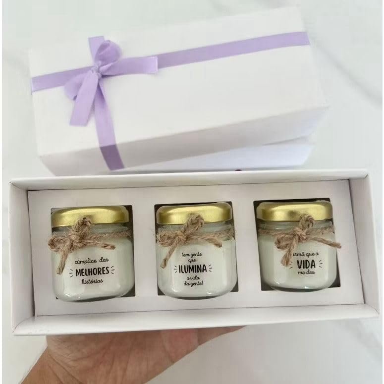 Kit 3 Mini Velas Aromáticas Melhores Amigas - Presente Criativo Amigos Amizade
