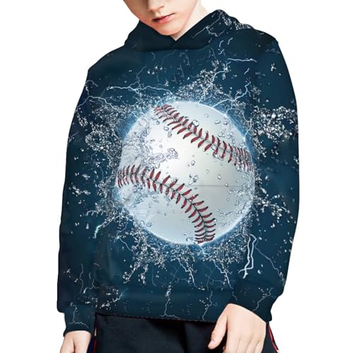 Image of WELLFLYHOM Boys Hooded Sweatshirts Hoodie Pullover Cool Graphic Crewneck Blouses Size 6-16