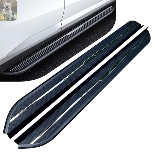 Lot de 2 marchepieds latéraux en aluminium pour Peugeot 5008 2017-2022 Noir (avec supports)