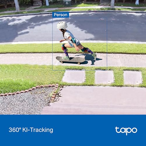 Tapo C560WS 4K 360° WLAN-Überwachungskamera für außen, Wi-Fi 6 Dual-Band, Farbnachtsicht, kostenfreie KI-Erkennung, Smart Tracking, Licht- & Ton-Alarm, Zwei-Wege-Audio, MicroSD-Karte Bis zu 512 GB