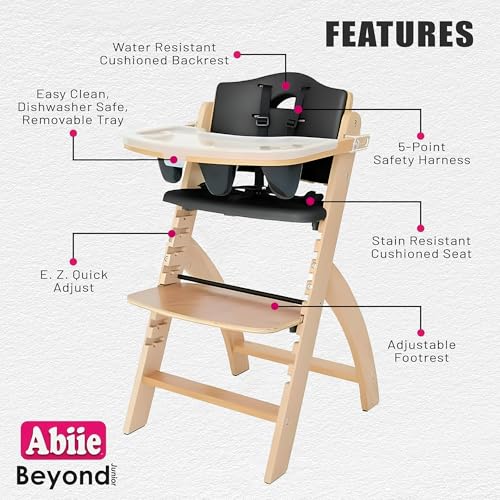 Image of Abiie Beyond Junior Convertible Wooden High Chair with Removable Tray