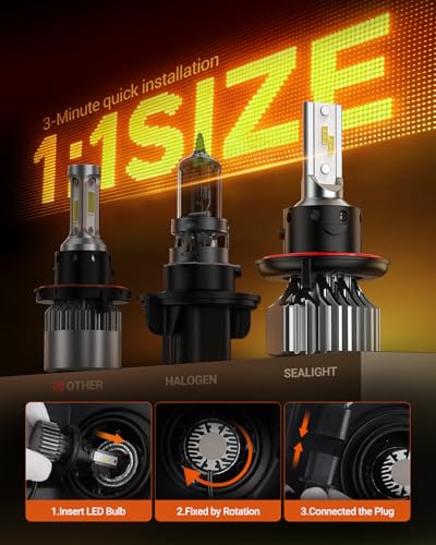 Image of πππ Headlight Bulbs, 64000LM Cool White 6500K, 9008 LED Bulbs, Pack of 2