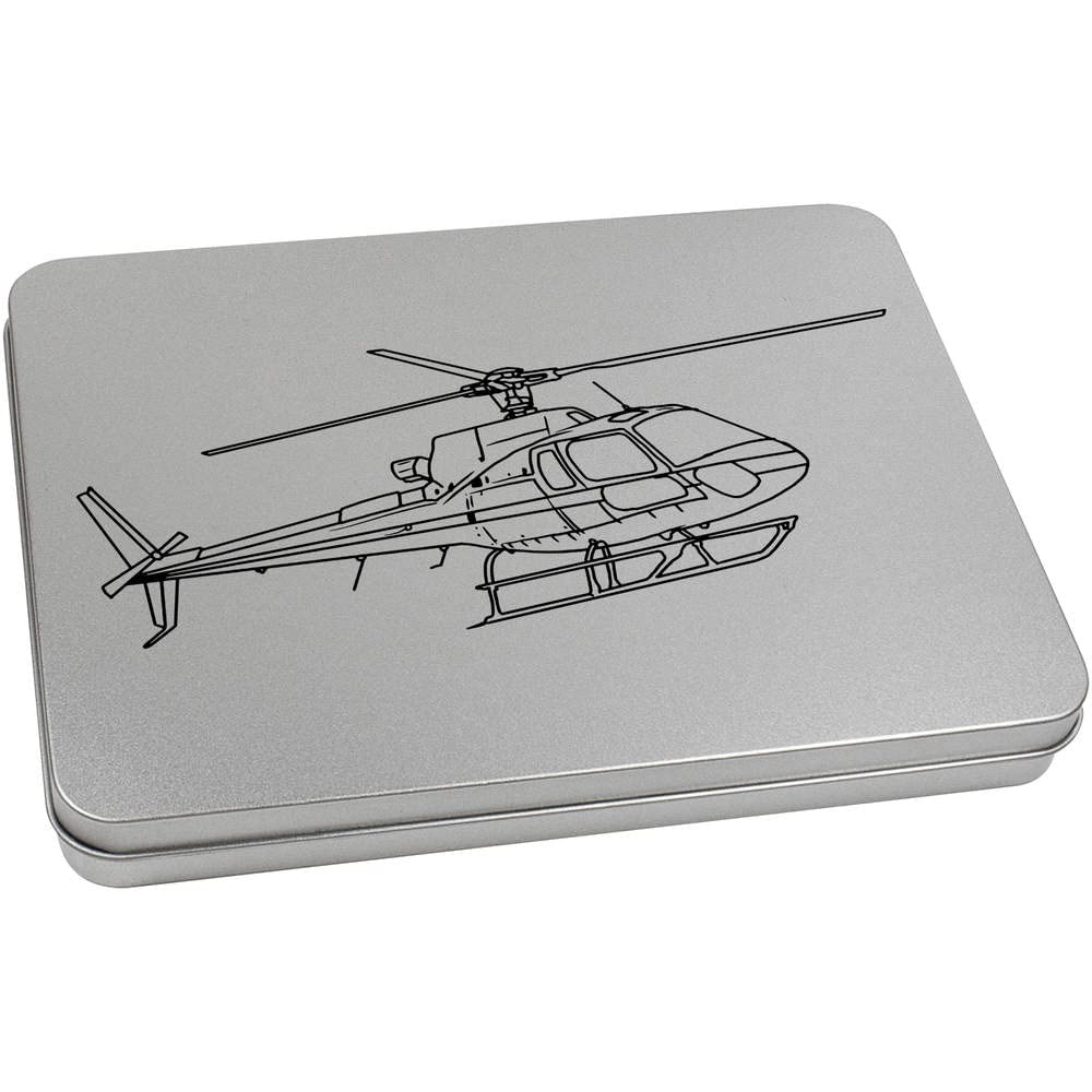 Azeeda 220mm 'Helicopter' Metal Hinged Tin/Storage Box (TT00195084)
