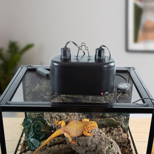 Reptizoo Dual Reptile Light Fixture With Dimming Thermostat And Timer, Deep Dome Lamp Fixture With Independent Reptile Dimming Thermostat Heat Bulb Temperature Controller And Timing Function thumb #8