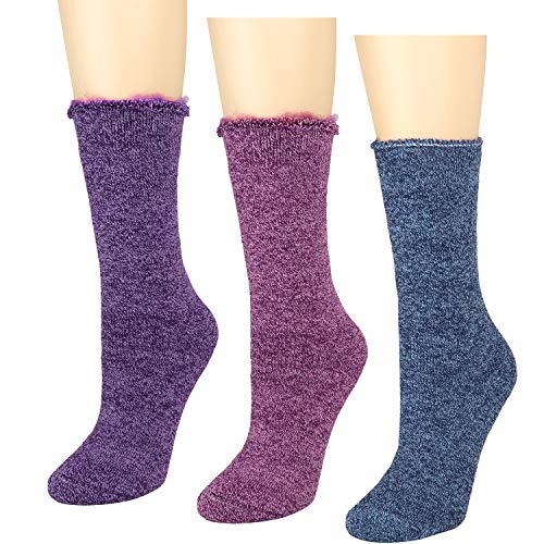 Falari 3-Pack Heated Sox Insulated Thermal Socks Heavy Thick Crew Socks for Winter Men & Women2