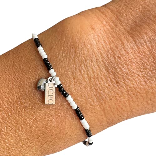 Beadlet Derby County Football Fan Beaded Bracelet With Tag & Heart Charm