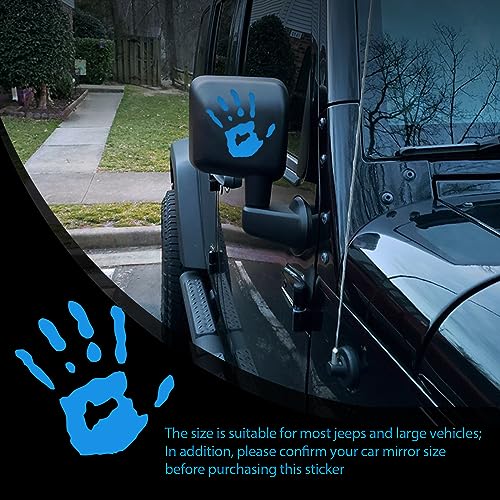 Image of gunhunt 2 Pcs Wave Stickers, Automobile Wave Activity Auto Waving Hand Stickers, Car Decoration for Rearview Mirror Left Right, Compatible with Most Car Models Mirror Decorative Sticker (Blue)