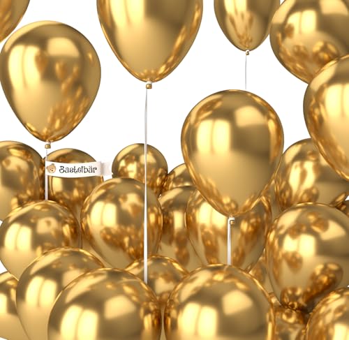 Ballons or BIO [25 pièces] • Ø38 cm XXL métalliques • Made in EU • 100% latex naturel compostable • biodégradables & durables • déco...