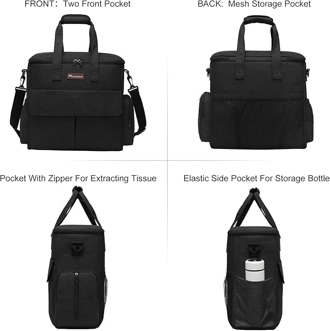 Von Fluggesellschaften zugelassene Haustier-Reisetasche, Wochenend-Hundereiseset für Hund und Katze, von Fluggesellschaften zugelassener Trage-Organizer mit Multifunktionstaschen, Schwarz