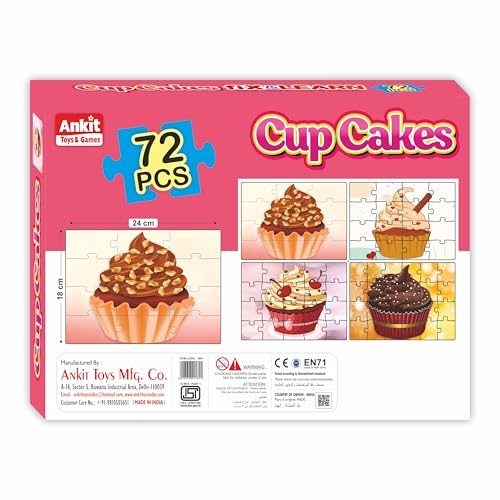 Image of Ankit Toys & Games Fix 'n' Learn Cup Cakes Jigsaw Puzzle for Kids | Educational and Learning Toy for Kids Age 3 and Above | Boost Memory Skills | 72 Pieces Transport Puzzles (Set of 4 Puzzles in Box)