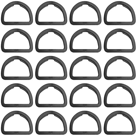 Plastic D-Ring Quality Black D Rings Loop Buckles For Belts, Shoulder Bag, Clothes, Dog Leashes, Backpacks, Purse Straps Craft Street Style Black (1.5 Inch, 20)-image-24