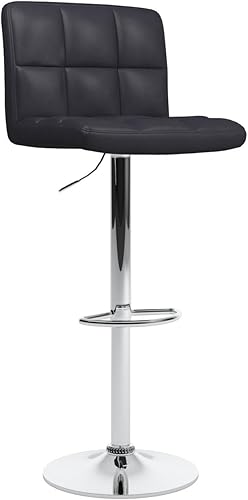 Miniatura 7 de Taburete de bar hidráulico Roundhill ajustable de piel de giro, 2 unidades, Cuero sintético, Rojo Rojo -,Negro