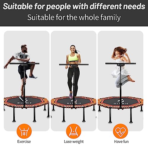 Cloris 50In Fodalbe Mini Trampoline For Kids Adults Indoor Outdoor 5 Height Adjust Load 400Lbs #TOP3