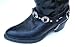 Western Biker Boot Chains Black Leather with Triple Nickel Conchos