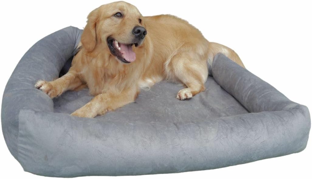 Cama Para Cachorro Grande 100x87 Cm - CINZA - 100% Lavável e Resistente ...