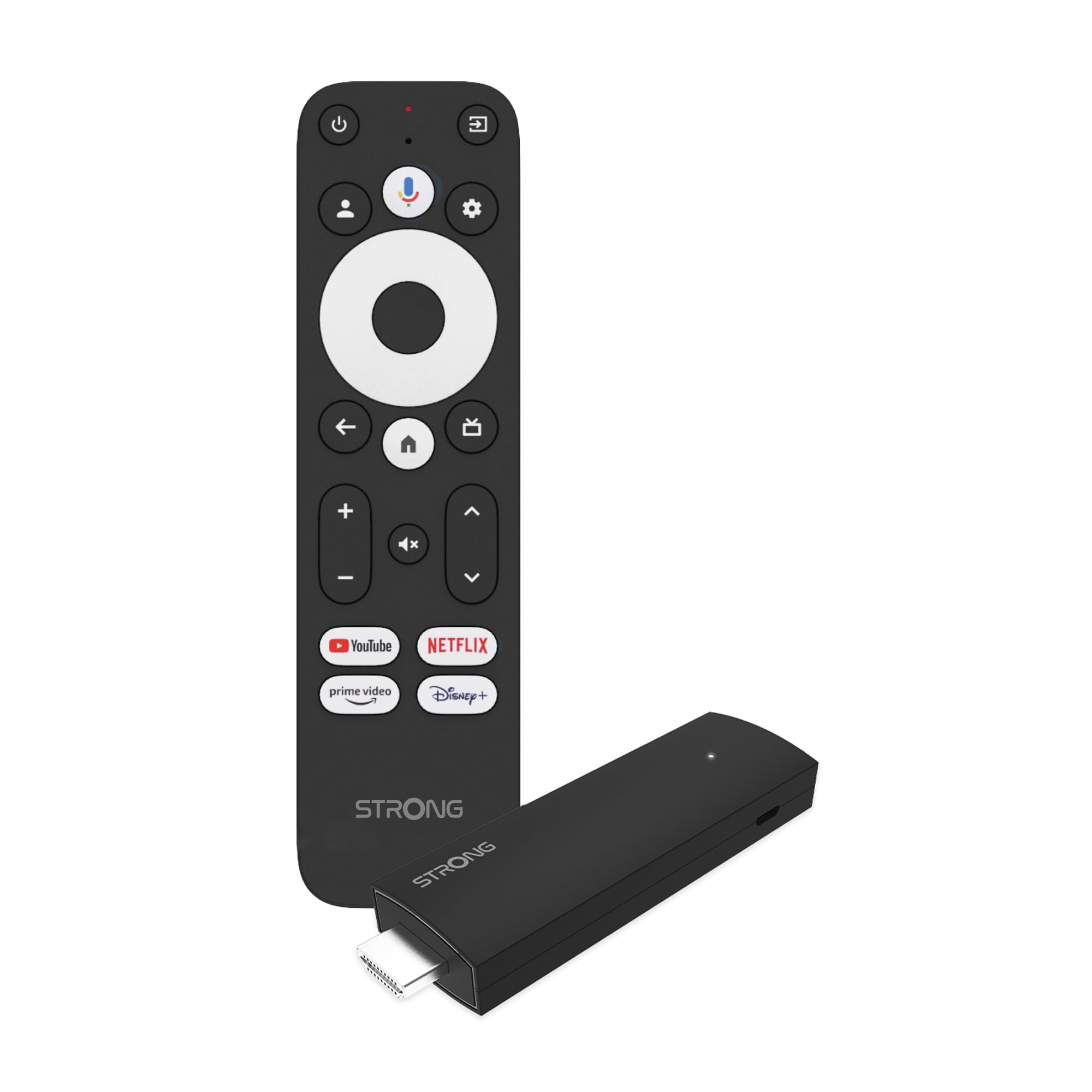 STRONG - Streaming Box Android TV 4K UHD - SRT41 - Google TV HDMI Key - Chromecast Built-in - Compatible con la Asistencia Vocal Google - Dolby Atmos - Fácil de Instalar - Formato Stick - Negro
