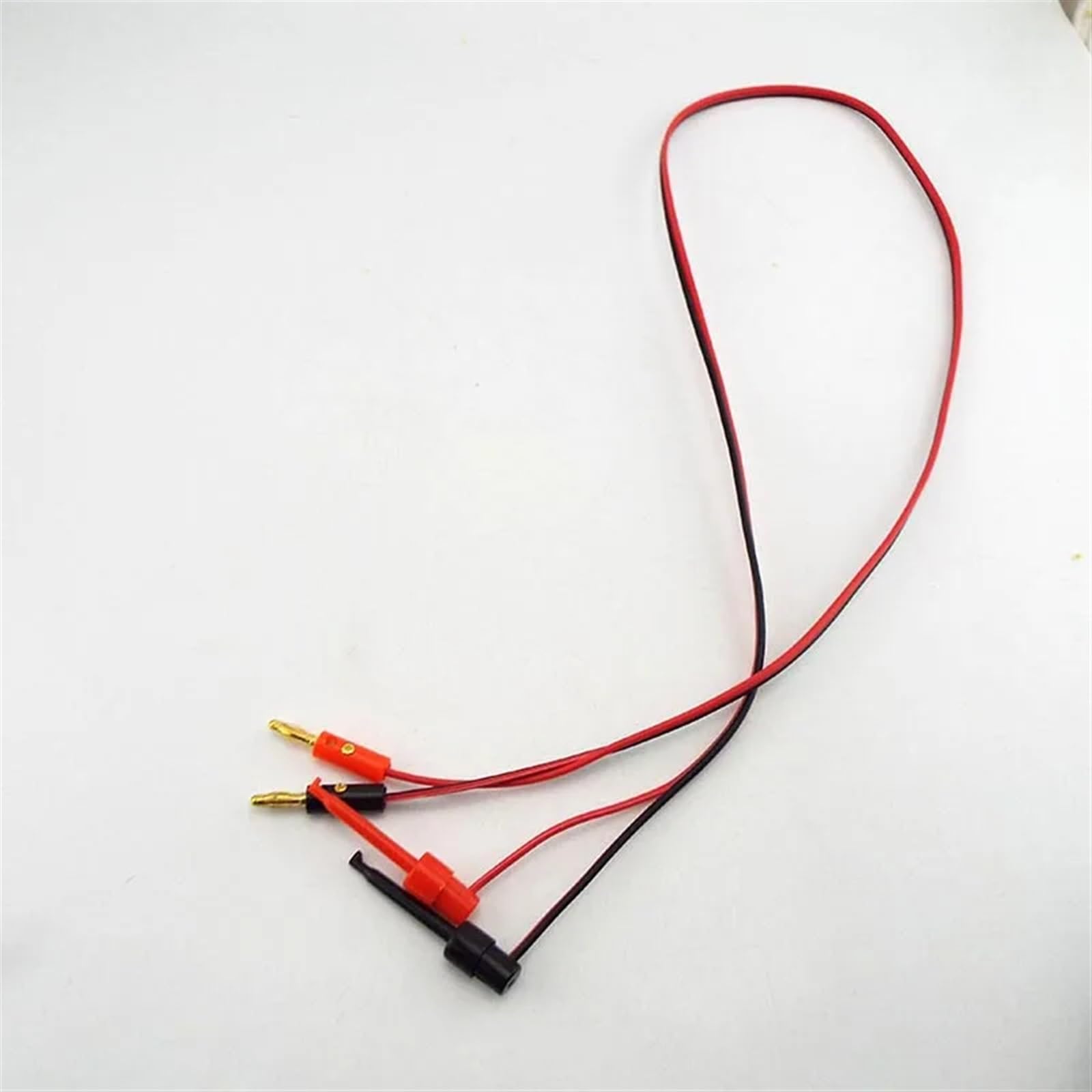 WUZDPRCJ 1 Pair 1M 4mm Banana Plug to Electric Hook Clip Test Lead Cable Gold Plated for Multimeter Test Leads Wire Connector red Black