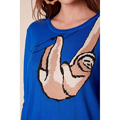 Pull Manga Longa Preguiça Azul Xingu - M