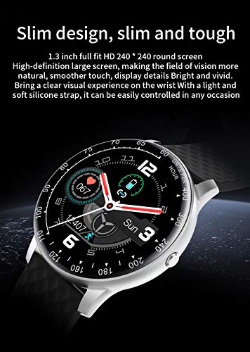 Full Touch Color Screen Activity Tracker Heart Rate Blood Pressure Monitor Health Fitness Tracker Electronic Clock Smart Watch for Android iOS - Thumbnail 3