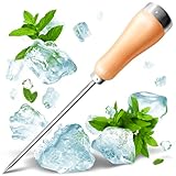 BleuMoo Stainless Steel Ice Pick Punch Kitchen Tool Wooden Handle Metal Cover