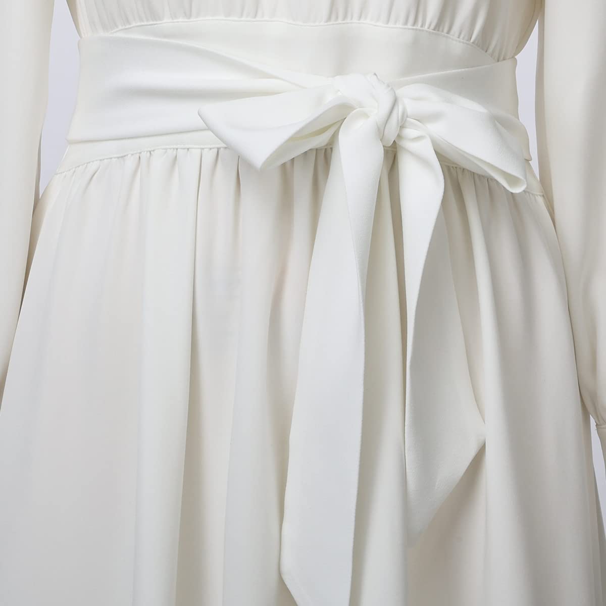CAMDOM Abito da Clero Donna Linea A Elegante con Maniche Lunghe, Colletto e Cintura, Vestito Modesto per Chiesa