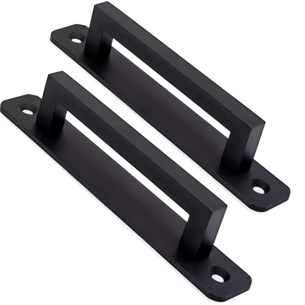 Westablize 12 Pack 5 Inch 128 mm Matte Black Square Cabinet Handles with Base Plate Aluminum Cabinet Pulls Drawer Pulls Sliding Door Pulls Black Cabinet Handles