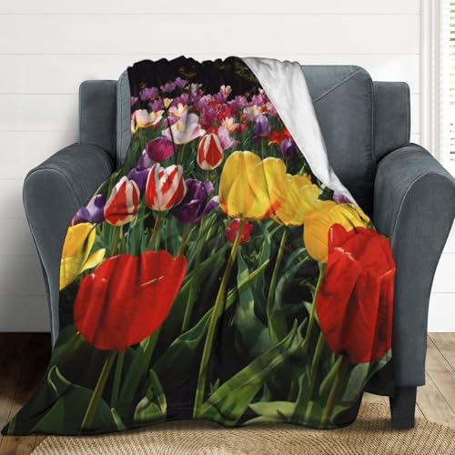 Couverture tulipe flanelle douce couverture chaude hiver lit canapé