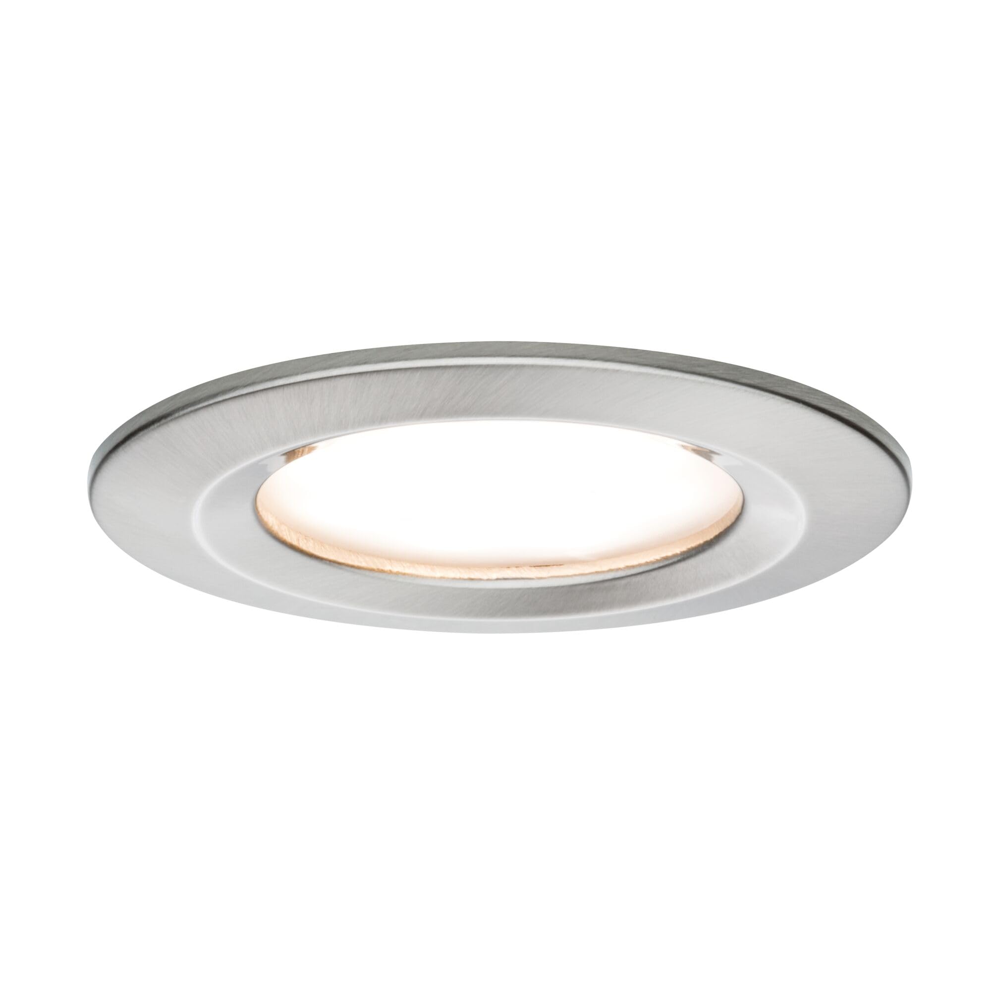 Paulmann 93873 Nova Plus Foco empotrable LED incl. juego básico Coin rígido IP44 redondo 78mm 3x6W 230V regulable 2700K hierro cepillado foco empotrable