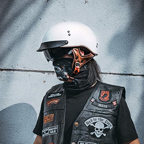 Vcoros Motorcycle Half Helmet Sun Visor Quick Release Buckle Dot Approved Half Face Helmets For Men Women Motorbike Cruiser Chopper Moped Scooter Atv(White, Xl) #TOP2